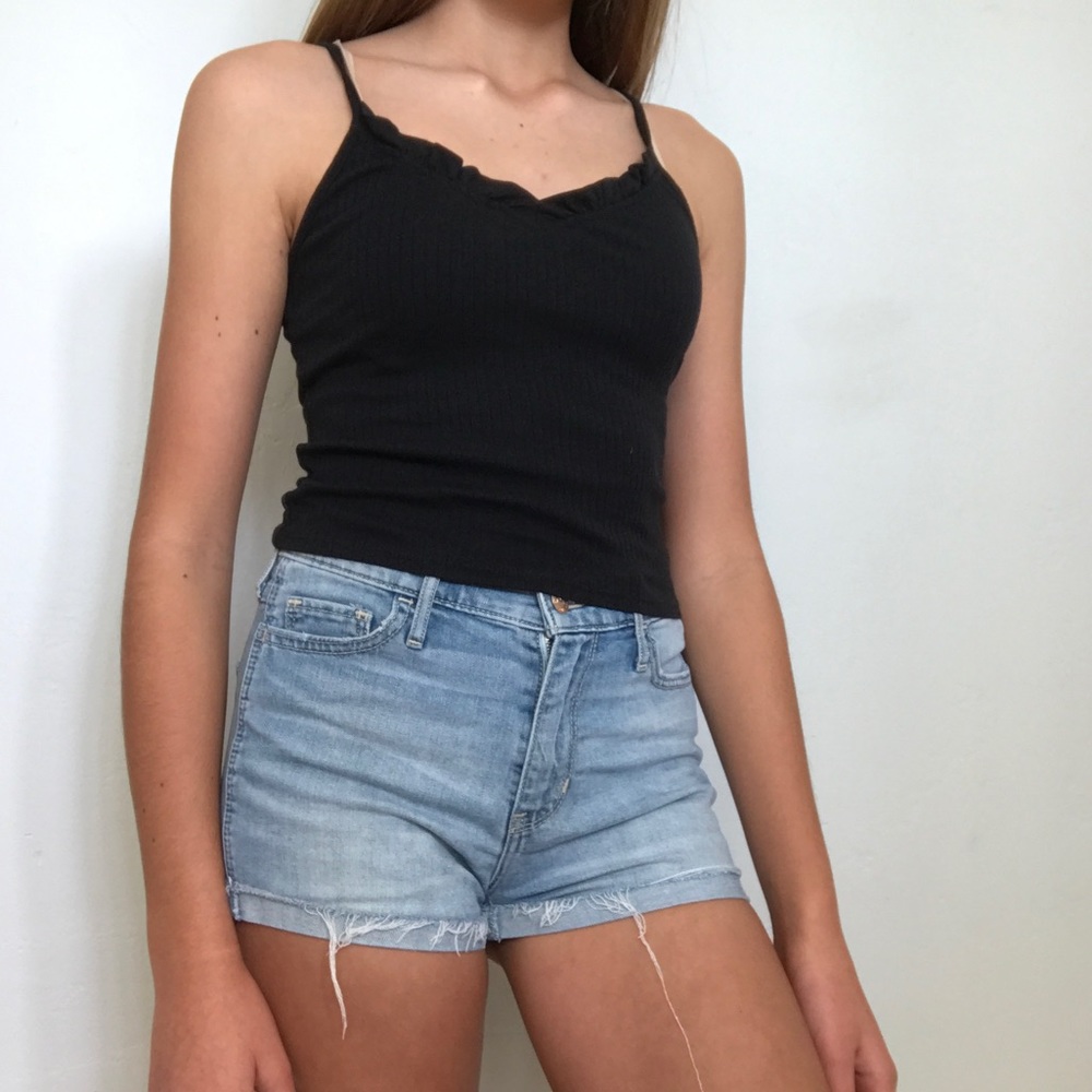 Black Ruffle Tank